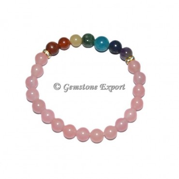 Rose Quartz 7 Chakra Bracelets
