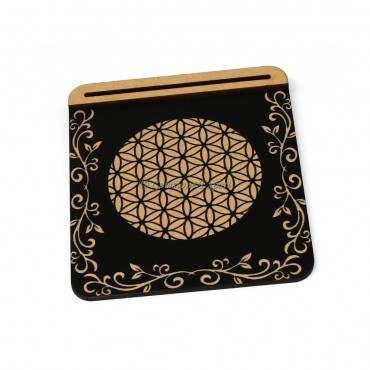 Flower of Life Wooden Card Holder