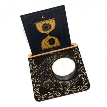 Moon Tealight Candle Holder with Card Stand