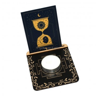 Yantra Design Tealight Candle Holder with Card Stand