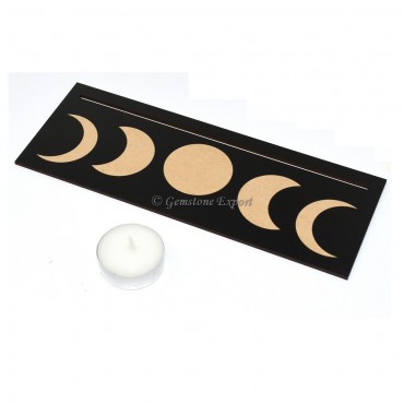 Moon Phases Long Wooden Card Holder