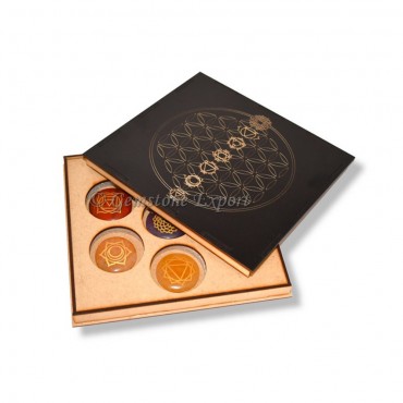 Flower of Life With Engraved Seven Chakra Gift Box