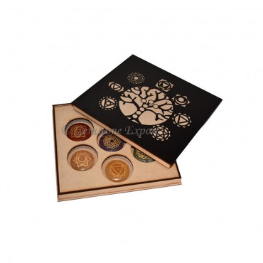 Engraved Seven Chakra Gift Box With Tree Of Life Seven Chakra Design