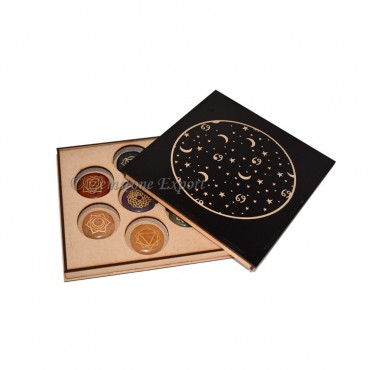 Printed Moon Design With Seven Chakra Engraved Gift Box