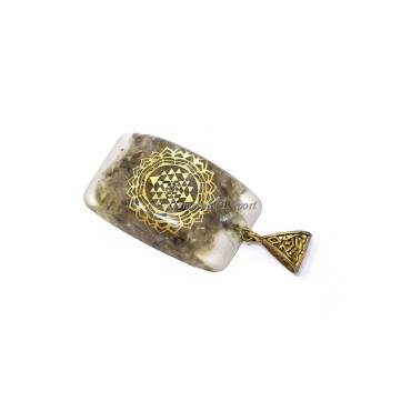 Labradorite Sri Yantra Orgone Pendant