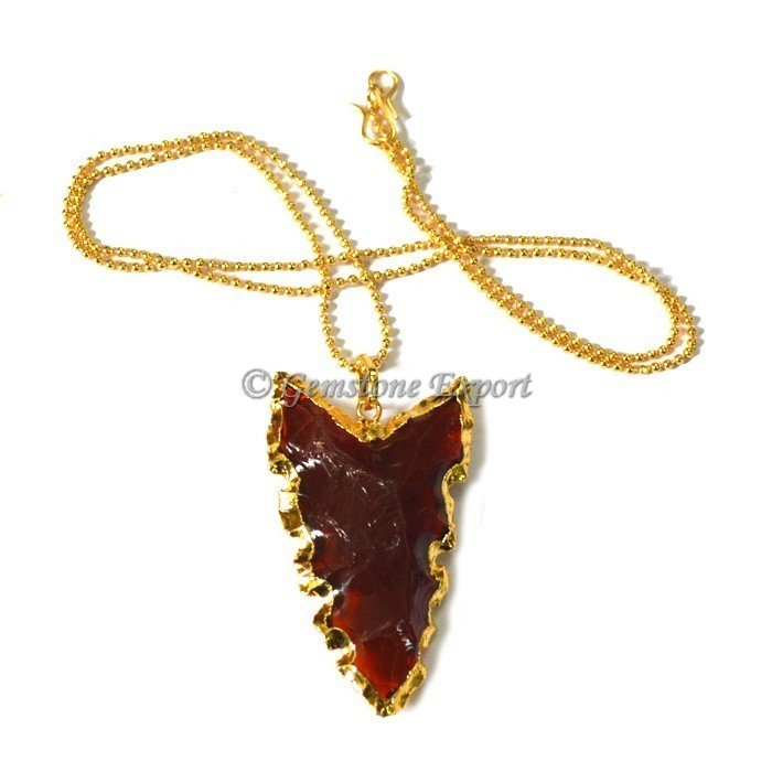 Red Unflulted Dalton Arrowheads Necklace