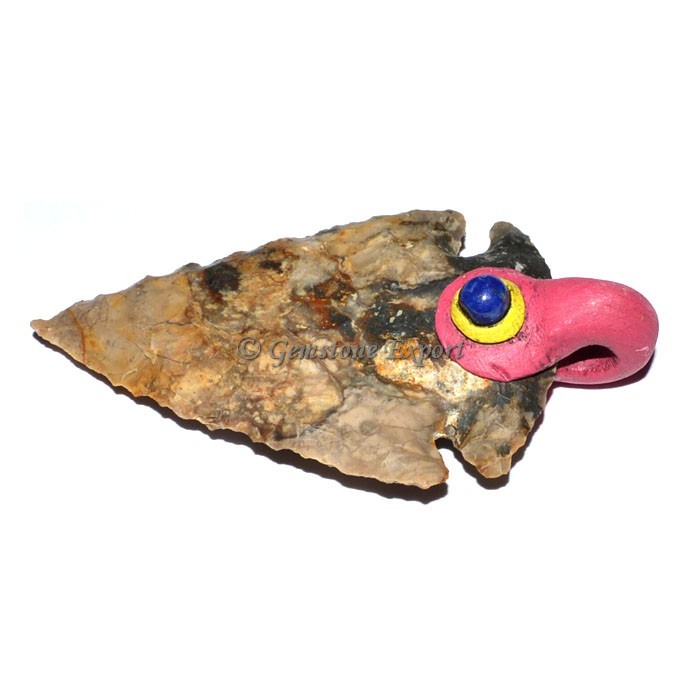 Fancy Jasper Tibetan Arrowheads Pendants