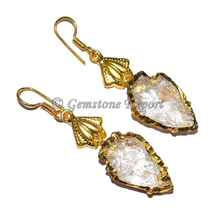 Crystal Quartz Arrowheads Earrings