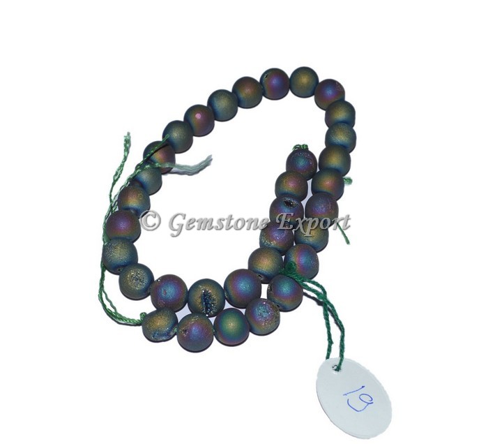 Rainbow Plated Druzy Beads