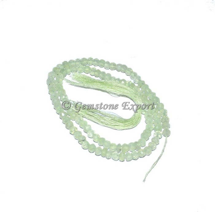 Green Quartz Faceted Rondelle Gems Beads