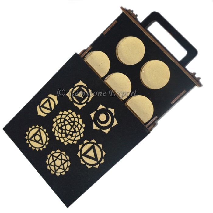 Seven Chakra Symbol on wooden Box
