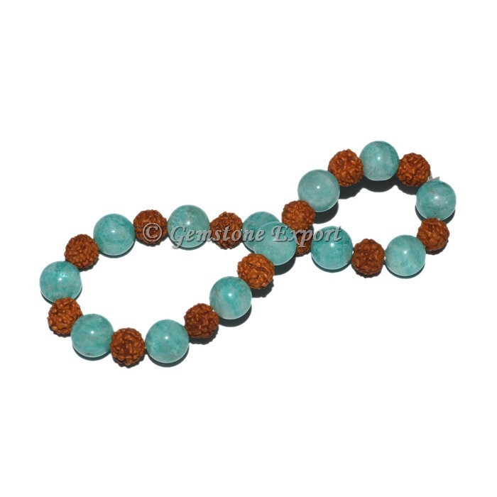 Amazonite With Rudraksha Bracelet