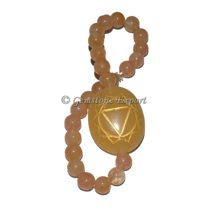 Yellow Aventurine Solar 7 Chakra Engraved Bracelet