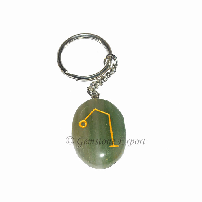 Green Aventurine Oval Arch Keychain