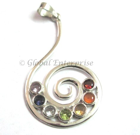 Chakra Hanging Spiral Pendants