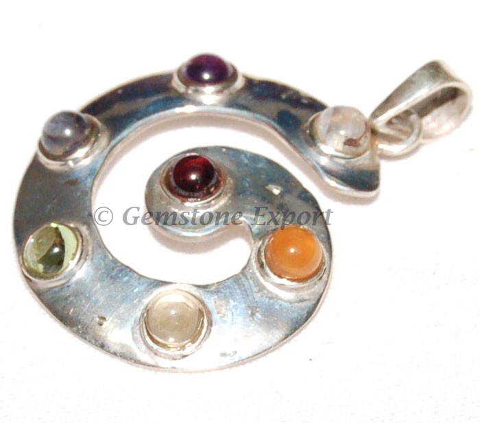 Seven Chakra Silver Pendants