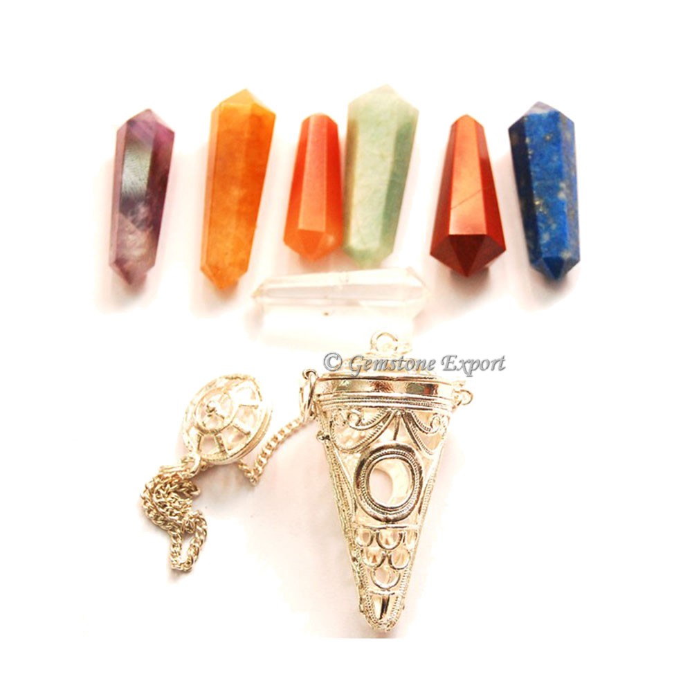 Double Terminated Chakra Points Cage Pendulums