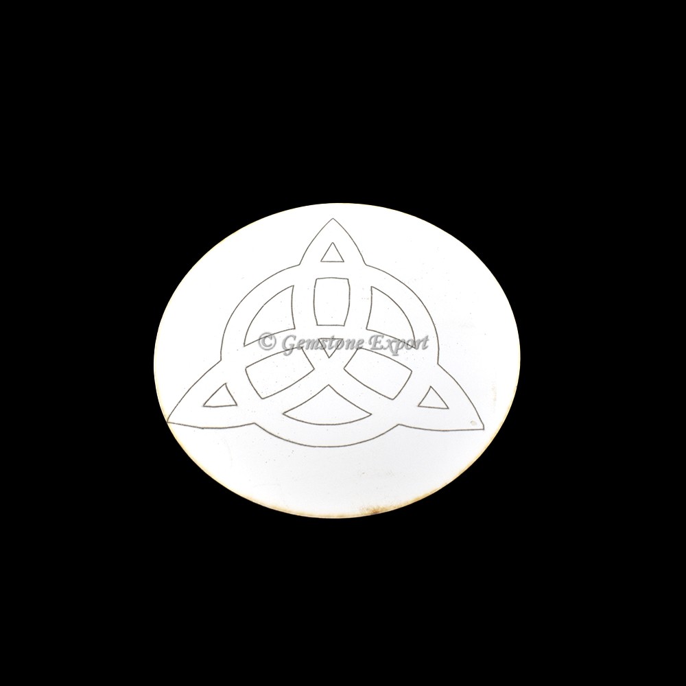 Celtic Engraved Wooden White Coaster