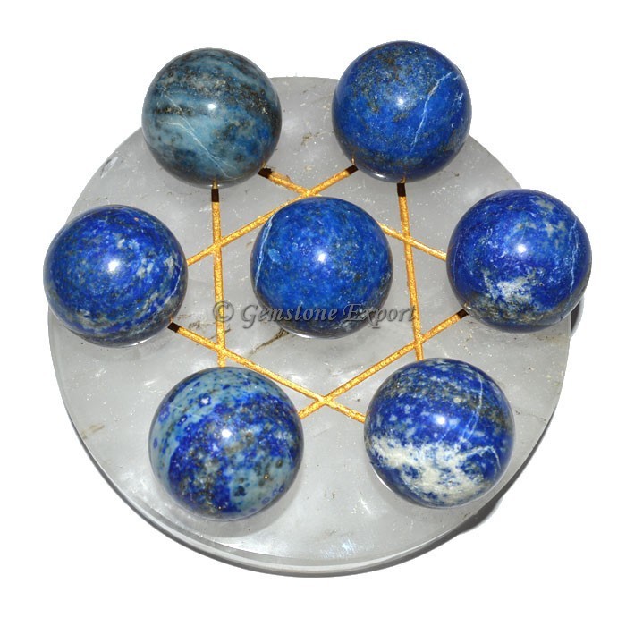 Crystal Quartz Golden Star Base with Chakra Lapis