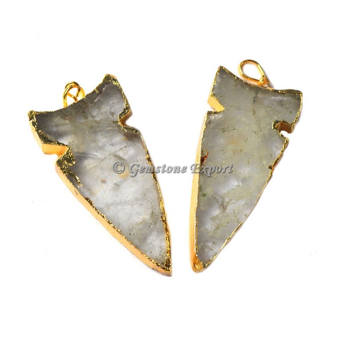 Accent Shape Crystal Quartz Electroplated Pendant