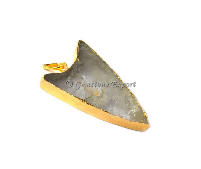 Yakin Shape Crystal Quartz Electroplated Pendant