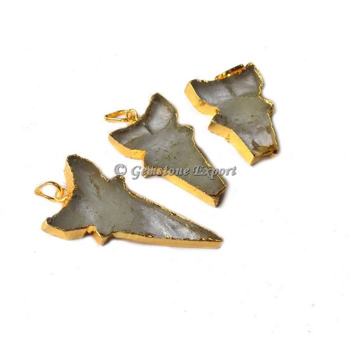 Assorted Shape Quartz Stone Electroplated Pendant