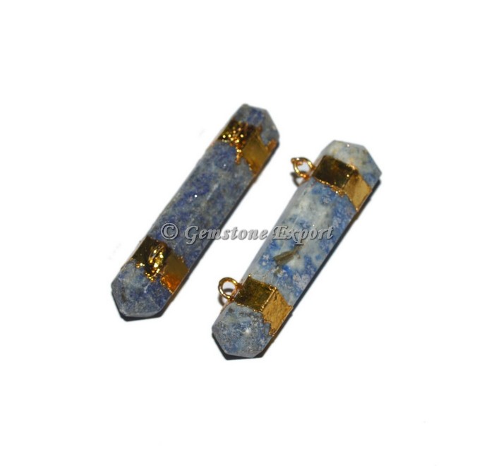 Sodalite Pencil Point Electroplated Pendant