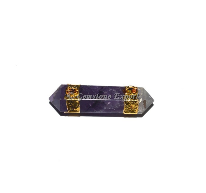 Amethyst Pencil Point Electroplated Pendant