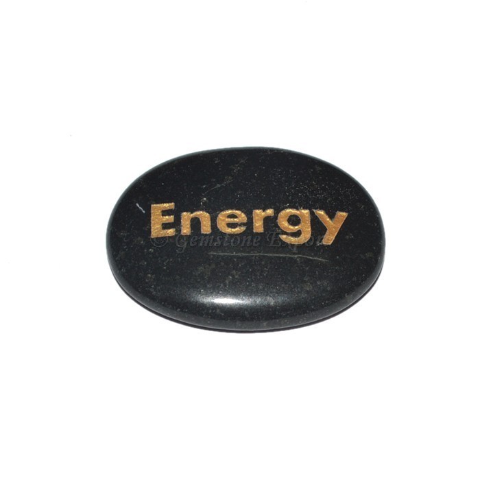 Black Agate Energy Engraved Stone