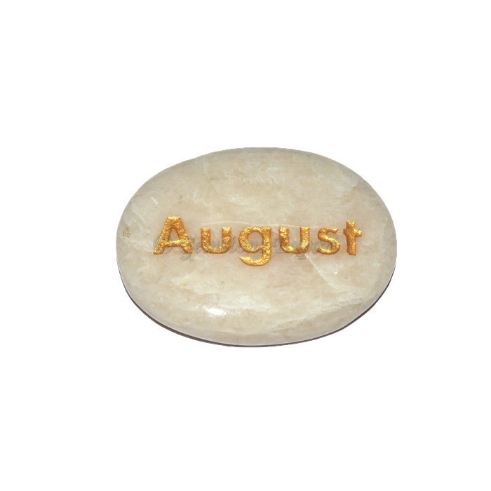 Moon Stone August  Engraved Stone