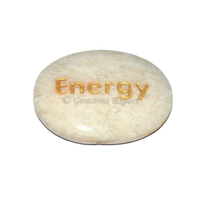 Moon Stone Energy Engraved Stone