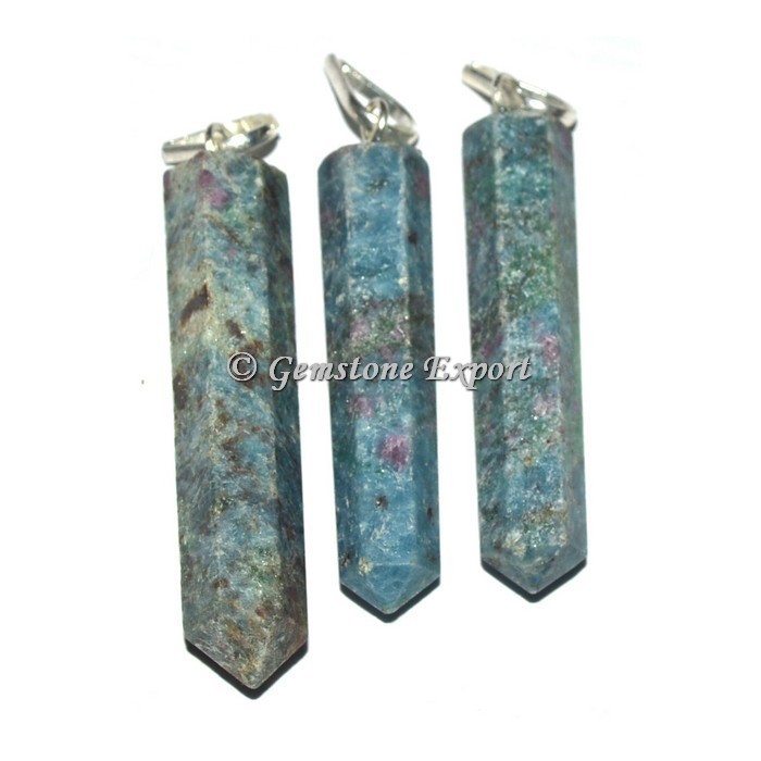 Ruby Zoisite Pencil Pendants