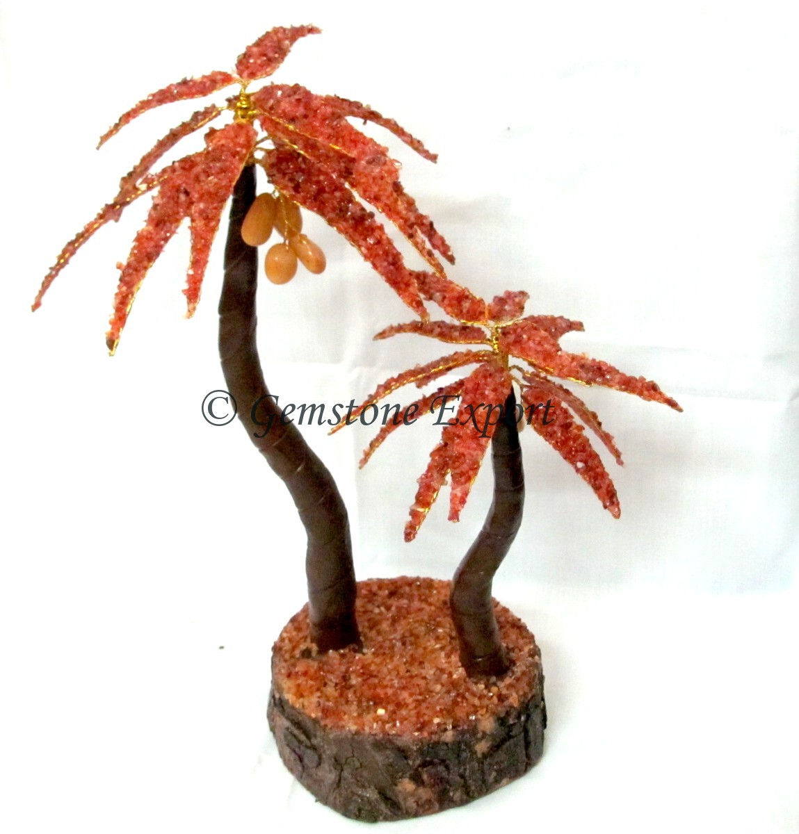 Red Carnelian Palm Stone Tree