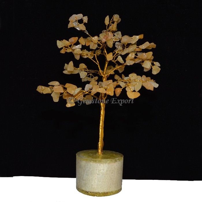 Golden Quartz 300pcs Chips Tree with Orgone Base
