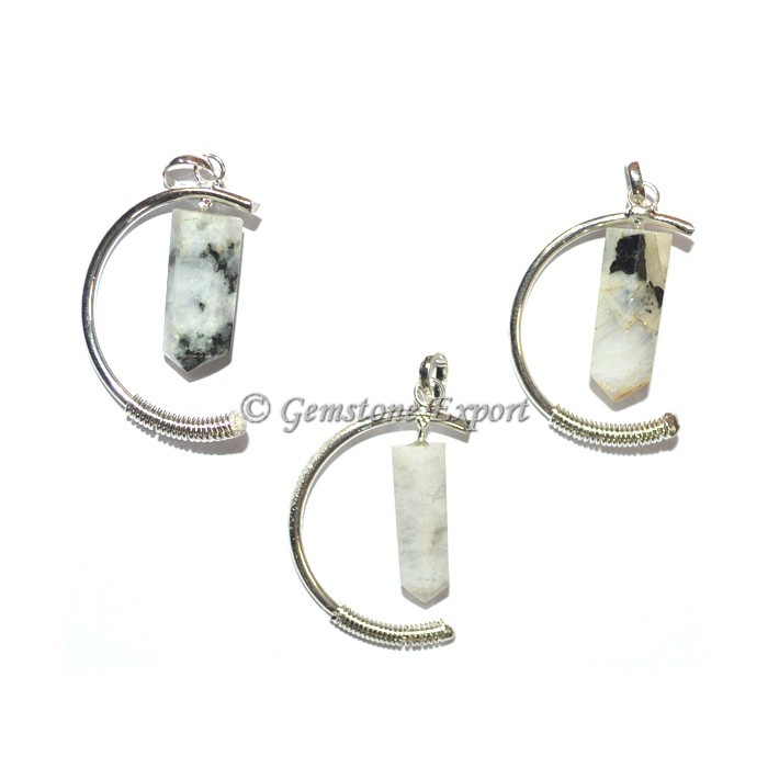 RainbowmoonStone Moon Pencil Pendants