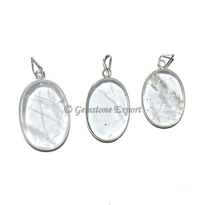 Crystal Quartz Oval Pendants