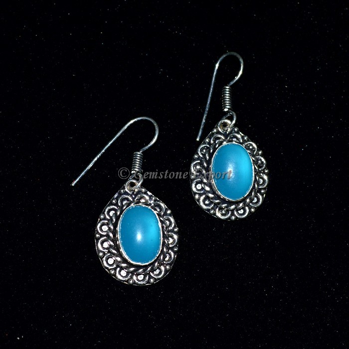 Green Onyx Oval Earing