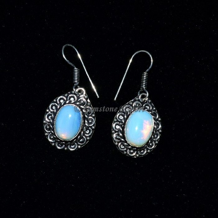 Labradorite Oval Cab Earing