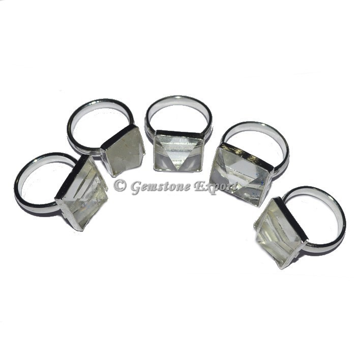 Crystal Quartz Pyramid Ring