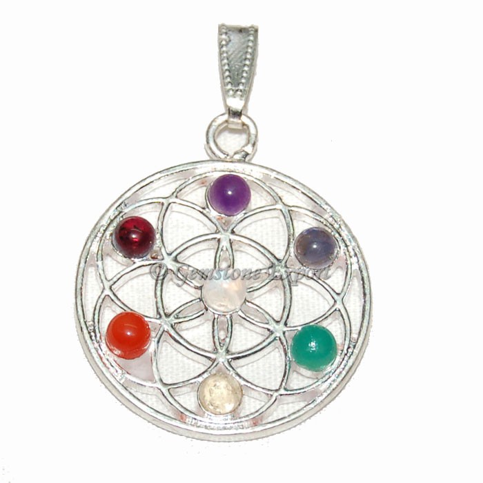 Flower Of Life Chakra Pendants
