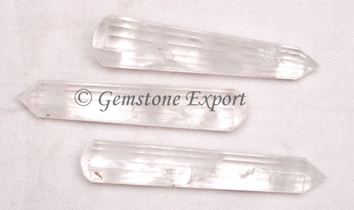 Crystal Quartz 16 Faceted Massage Wands
