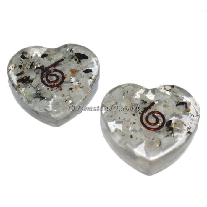 Rainbow Moonstone Orgone Heart