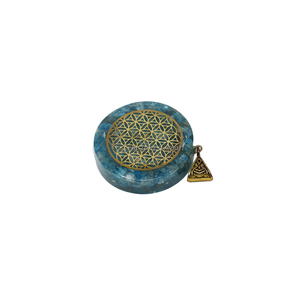 Apatite with Flower of Life Orgone Pendant