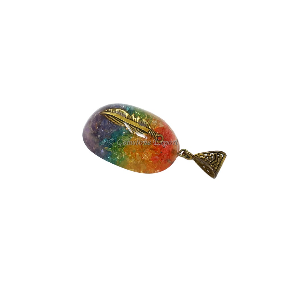 Dyed Seven Chakra with Sword Orgone Pendant