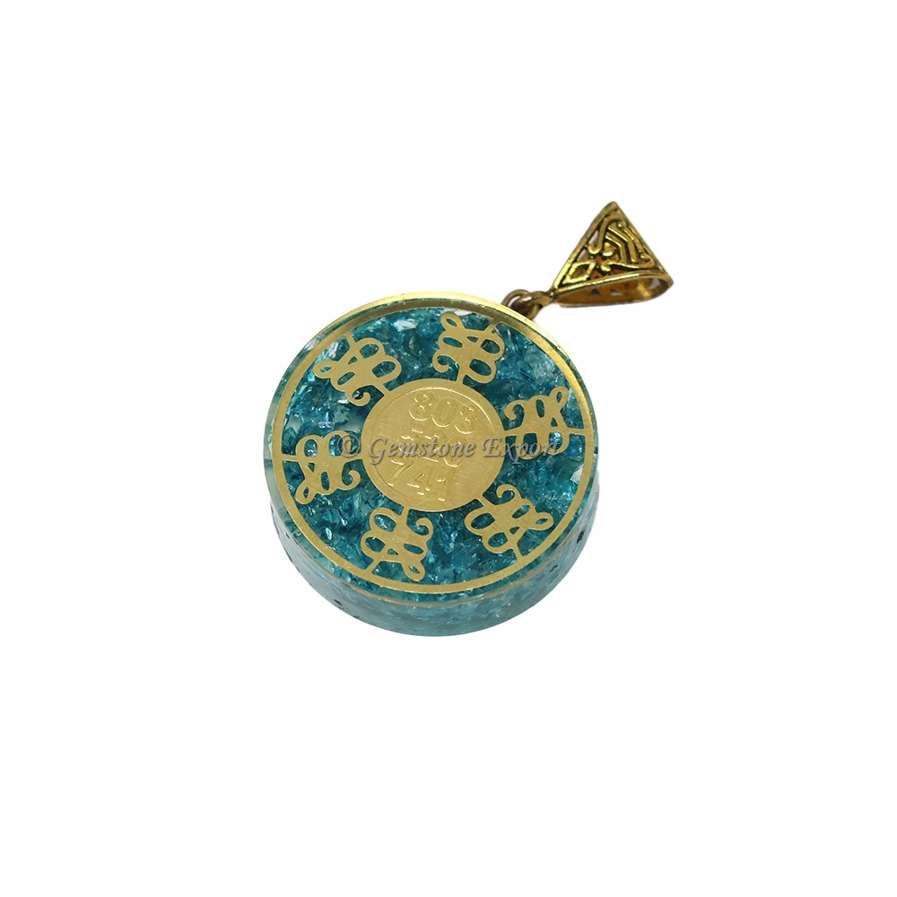 Dyed Crystal Sri Yantra Orgone Pendant