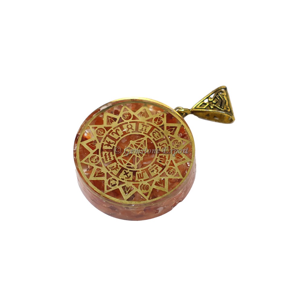 Carnelian Zodiac Orgone Pendant