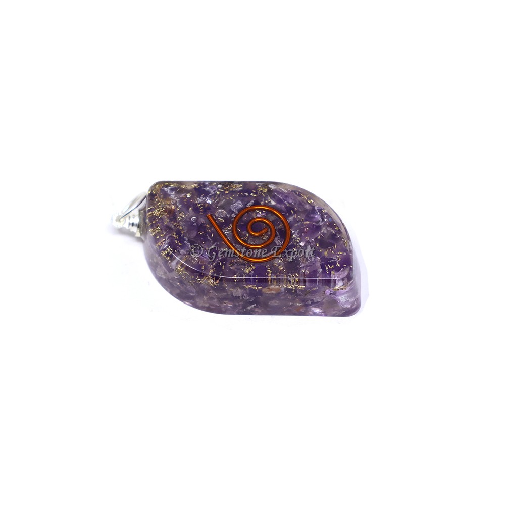 Amethyst with Copper Coil Orgone Pendant
