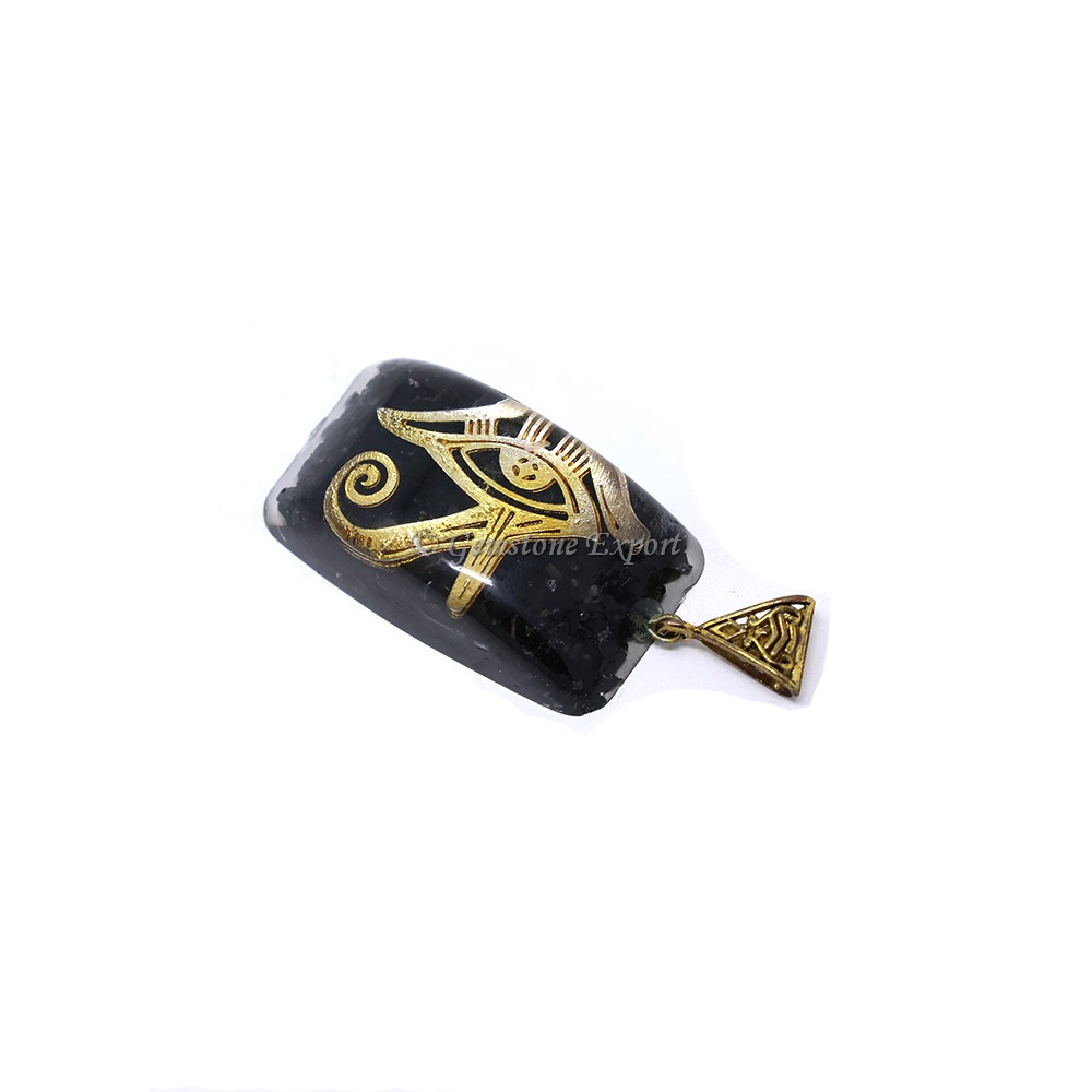 Black Touramline with Eye of Horus Orgone Pendant
