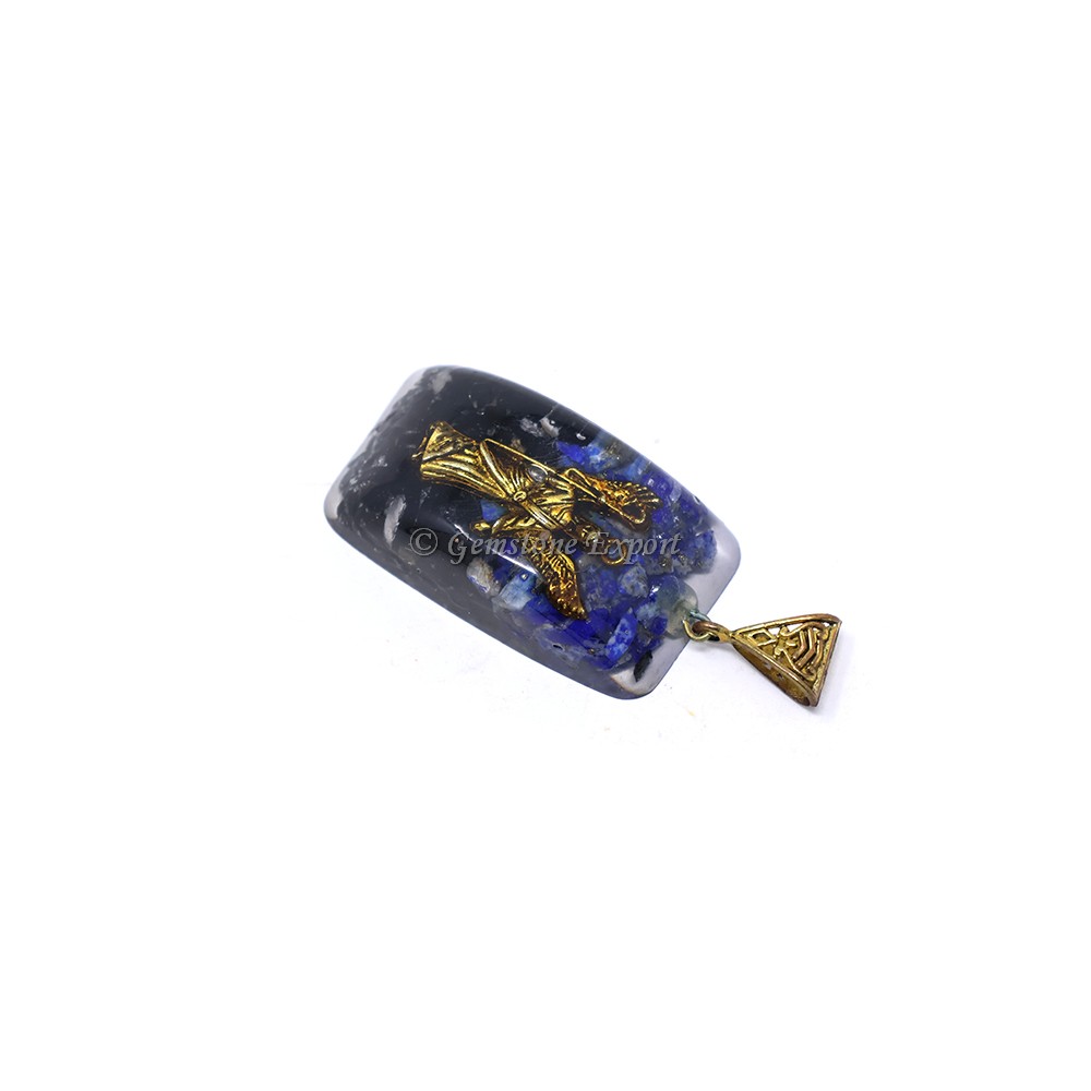 Black Touramline and Lapis Lazuli Orgone Pendant