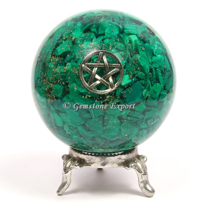 Malachite Star Reiki Orgonite Sphere